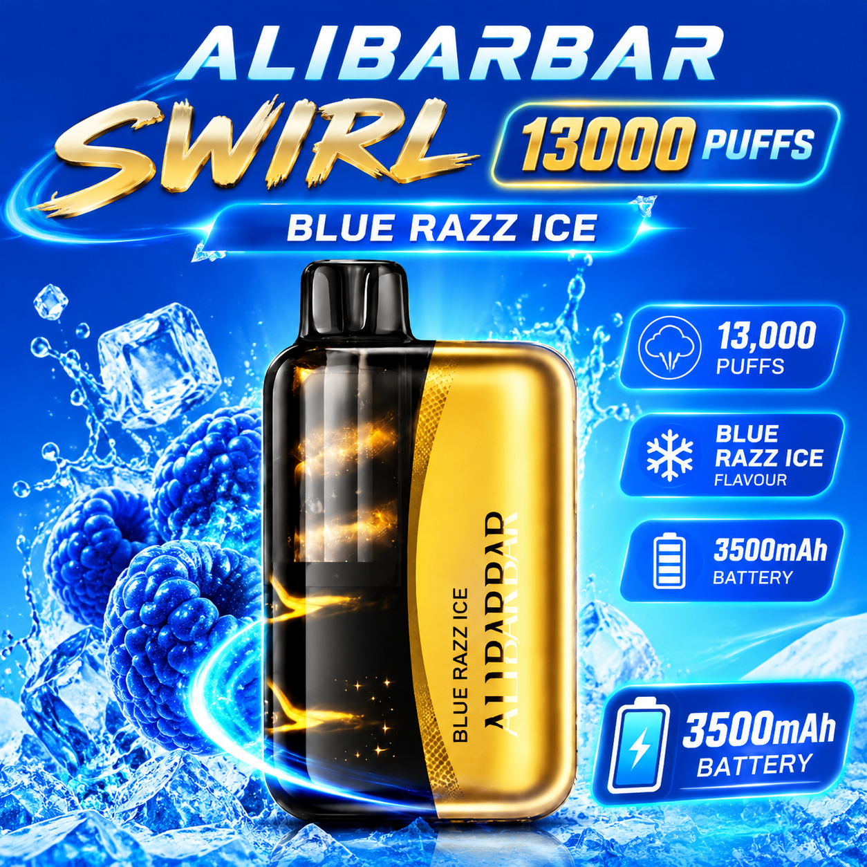 ALIBARBAR SWIRL 13000 Puffs-【Total flavours】(Warehouse A3!) 2 ALIBARBAR SWIRL 13000 Puffs-【Total flavours】(Warehouse A3!) - Image 2