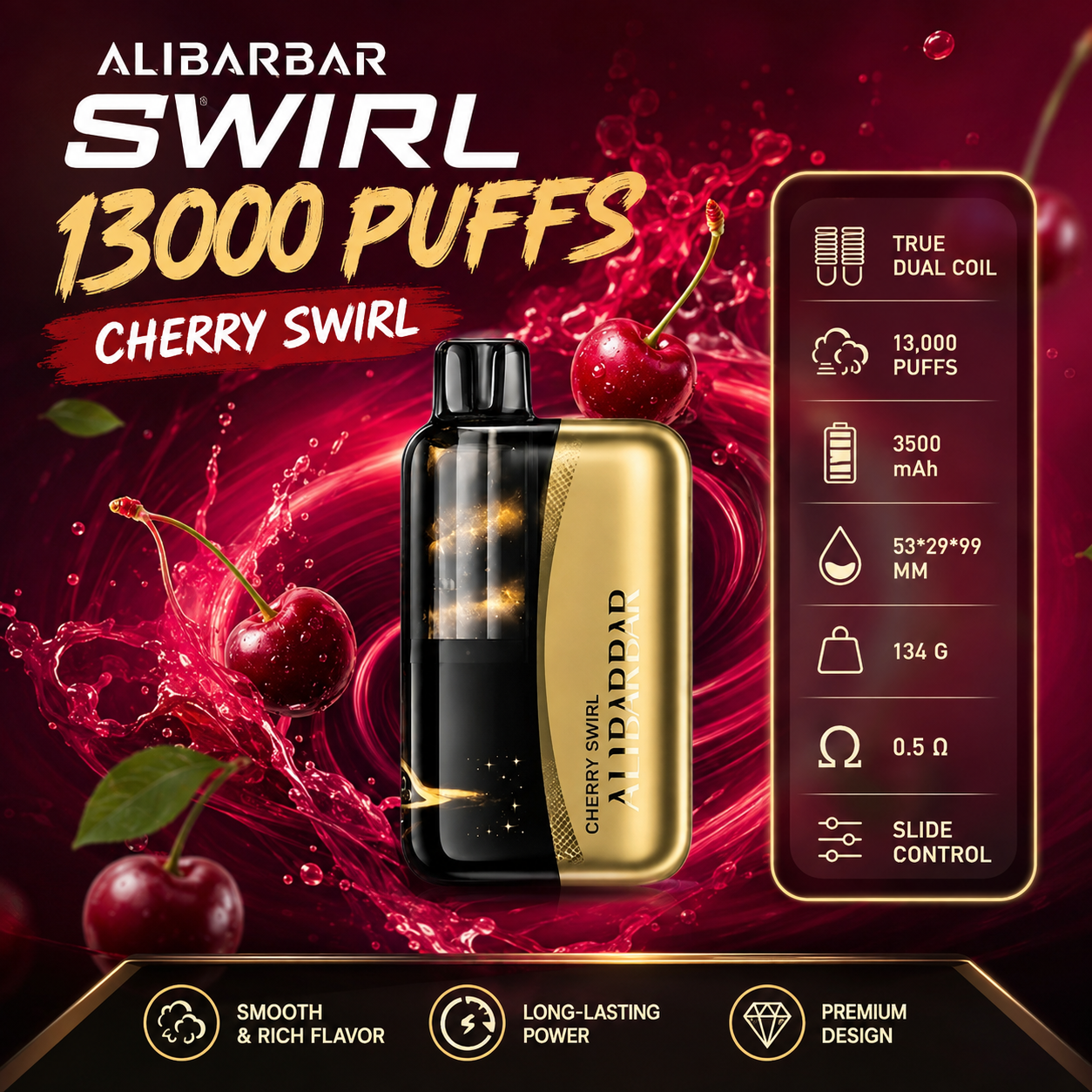 ALIBARBAR SWIRL 13000 Puffs-【Total flavours】(Warehouse A3!) 5 ALIBARBAR SWIRL 13000 Puffs-【Total flavours】(Warehouse A3!) - Image 5