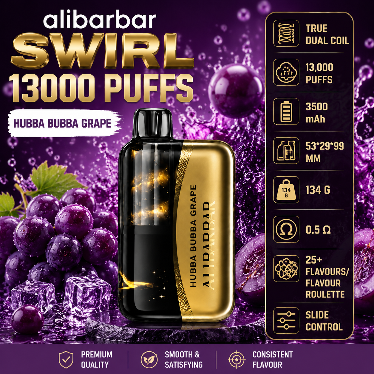 ALIBARBAR SWIRL 13000 Puffs-【Total flavours】(Warehouse A3!) 6 ALIBARBAR SWIRL 13000 Puffs-【Total flavours】(Warehouse A3!) - Image 6