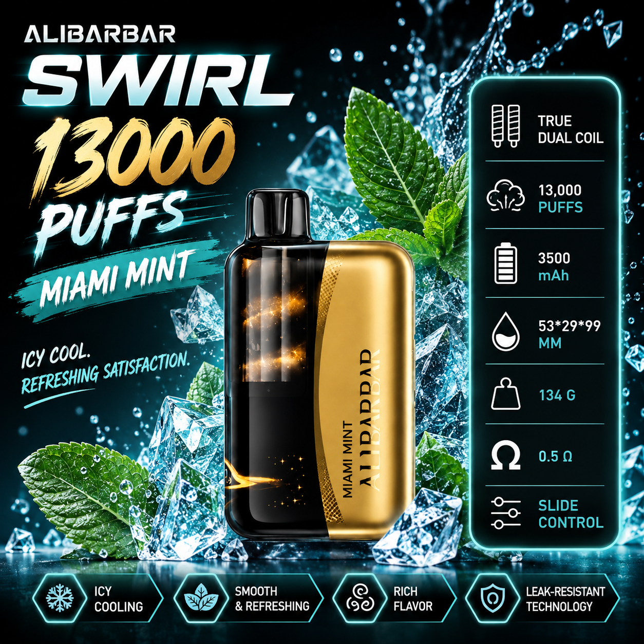 ALIBARBAR SWIRL 13000 Puffs-【Total flavours】(Warehouse A3!) 7 ALIBARBAR SWIRL 13000 Puffs-【Total flavours】(Warehouse A3!) - Image 7