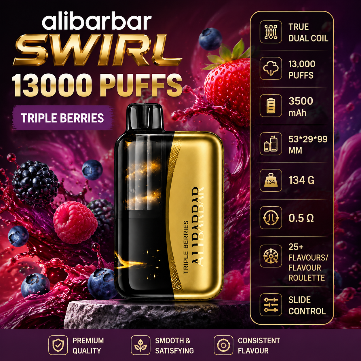 ALIBARBAR SWIRL 13000 Puffs-【Total flavours】(Warehouse A3!) 10 ALIBARBAR SWIRL 13000 Puffs-【Total flavours】(Warehouse A3!) - Image 10
