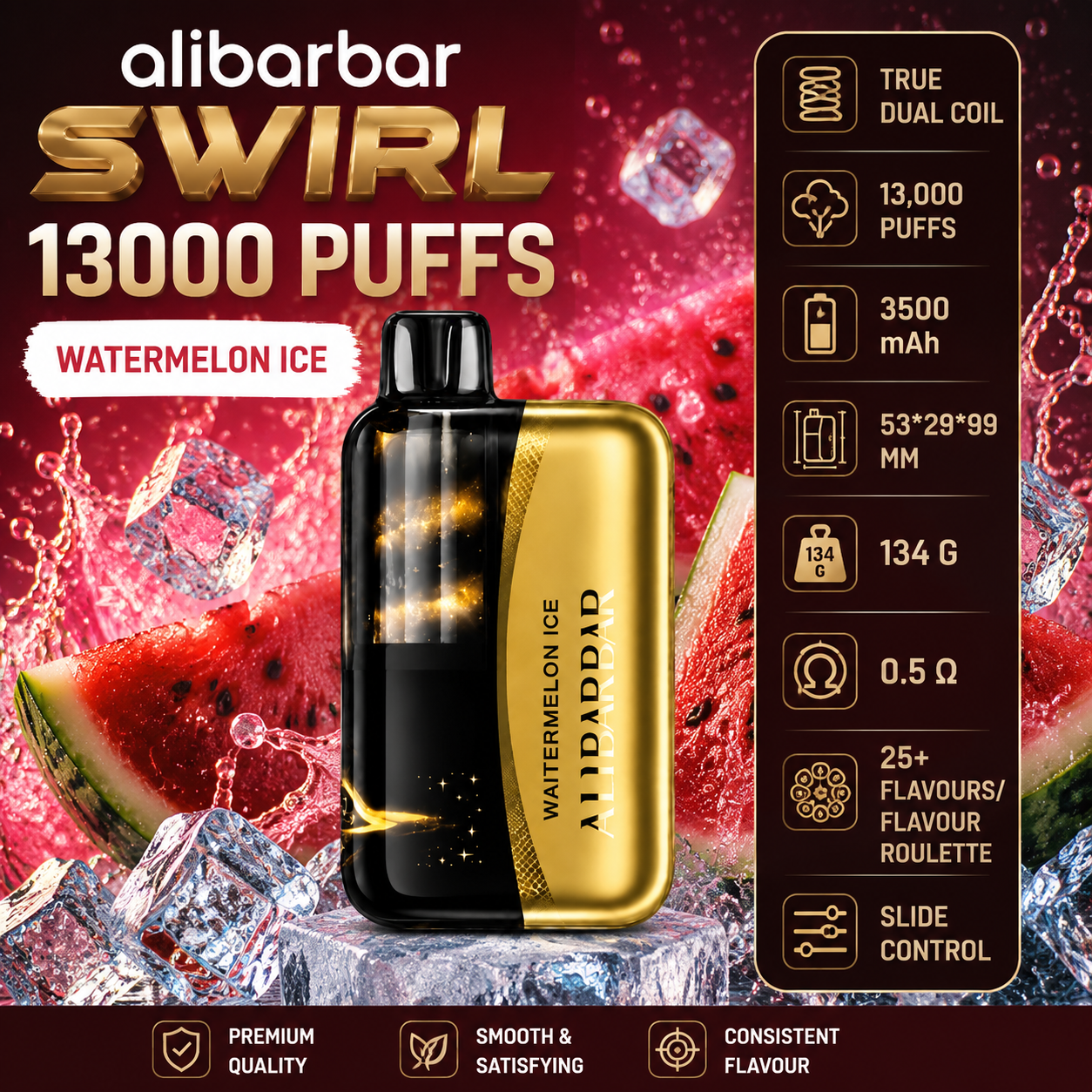 ALIBARBAR SWIRL 13000 Puffs-【Total flavours】(Warehouse A3!) 11 ALIBARBAR SWIRL 13000 Puffs-【Total flavours】(Warehouse A3!) - Image 11